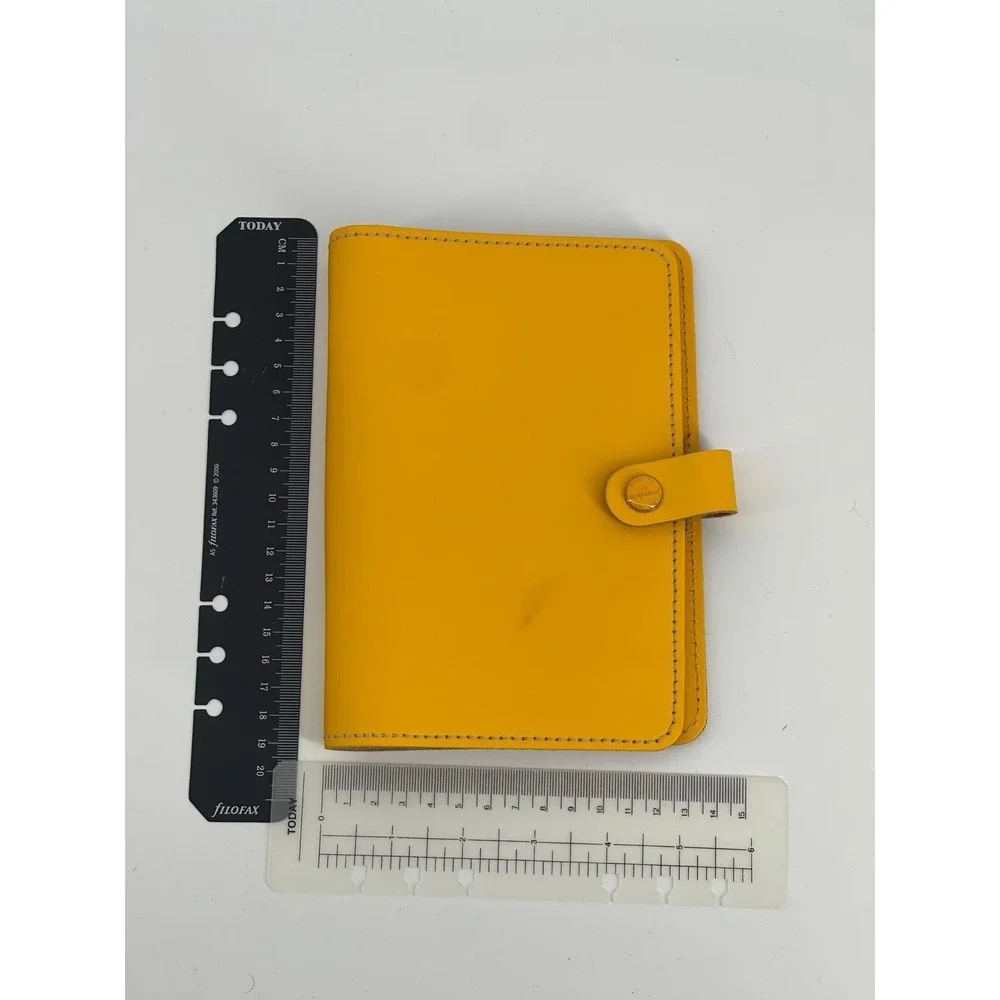 Filofax Original Leather Organizer Yellow Personal Size Made in UK Rare Color